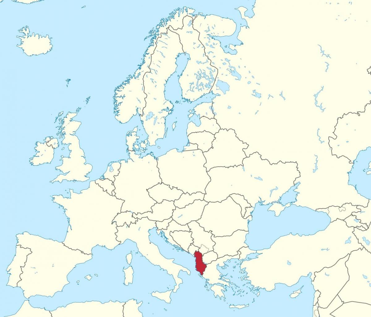 karte Albāniju par eiropas