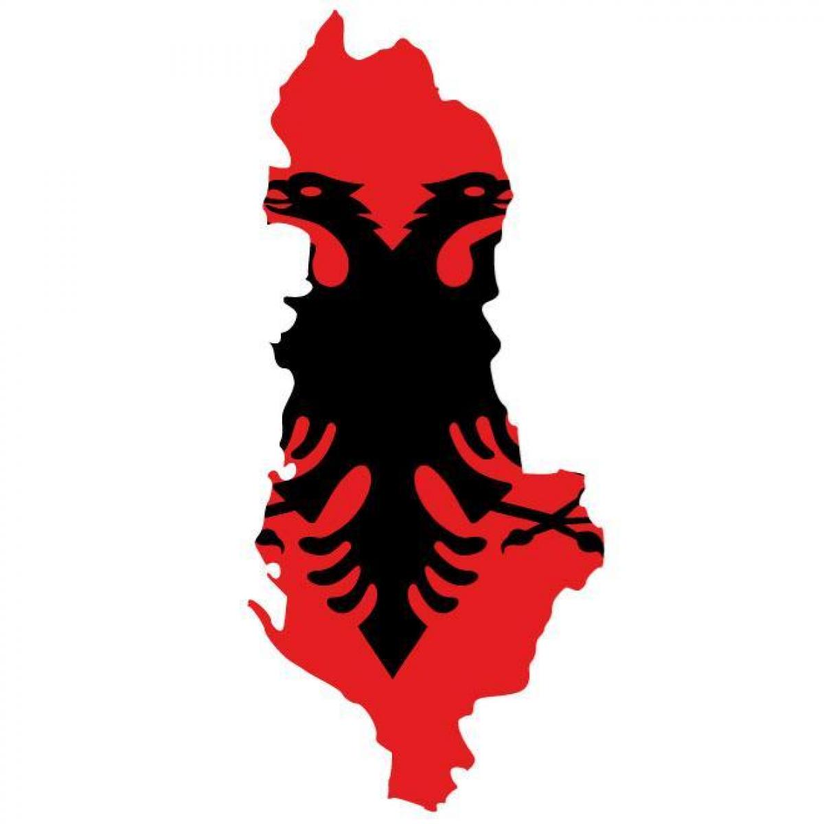 kartes Albānijas karogu