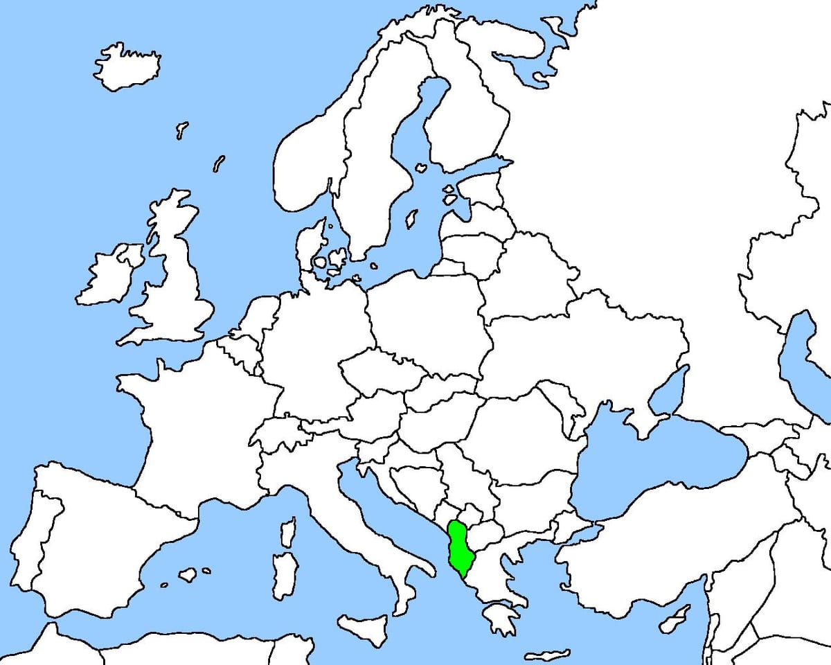 karte Albānija atrašanās vieta kartē
