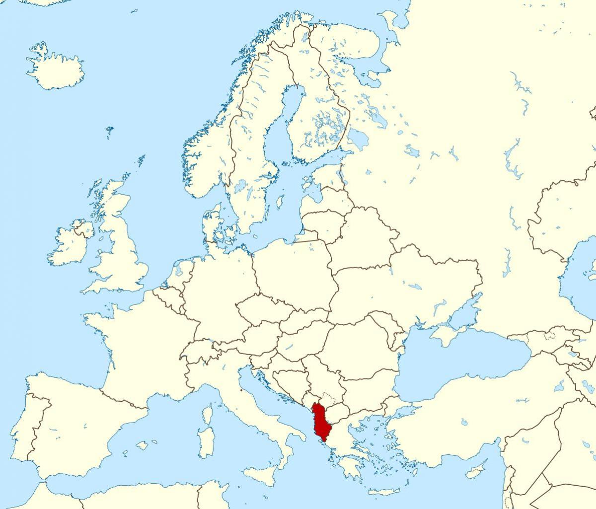karte Albānija atrašanās vietu uz pasaules
