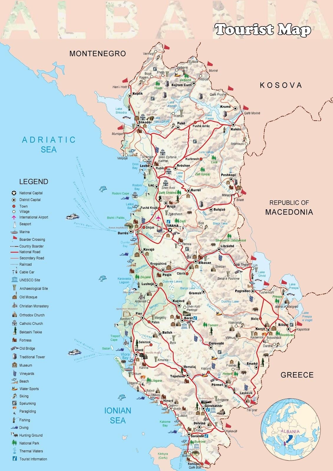 dhermi kartes Albānija
