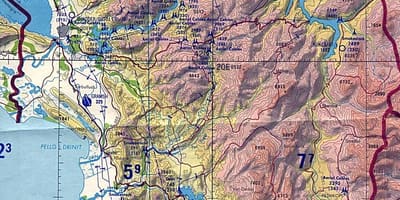 Karte Albānija topogrāfiskās
